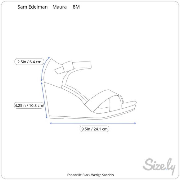 Sam Edelman Maura Espadrille Black Wedge Sandals Jute Trim Suede Upper 8M - Picture 10 of 10
